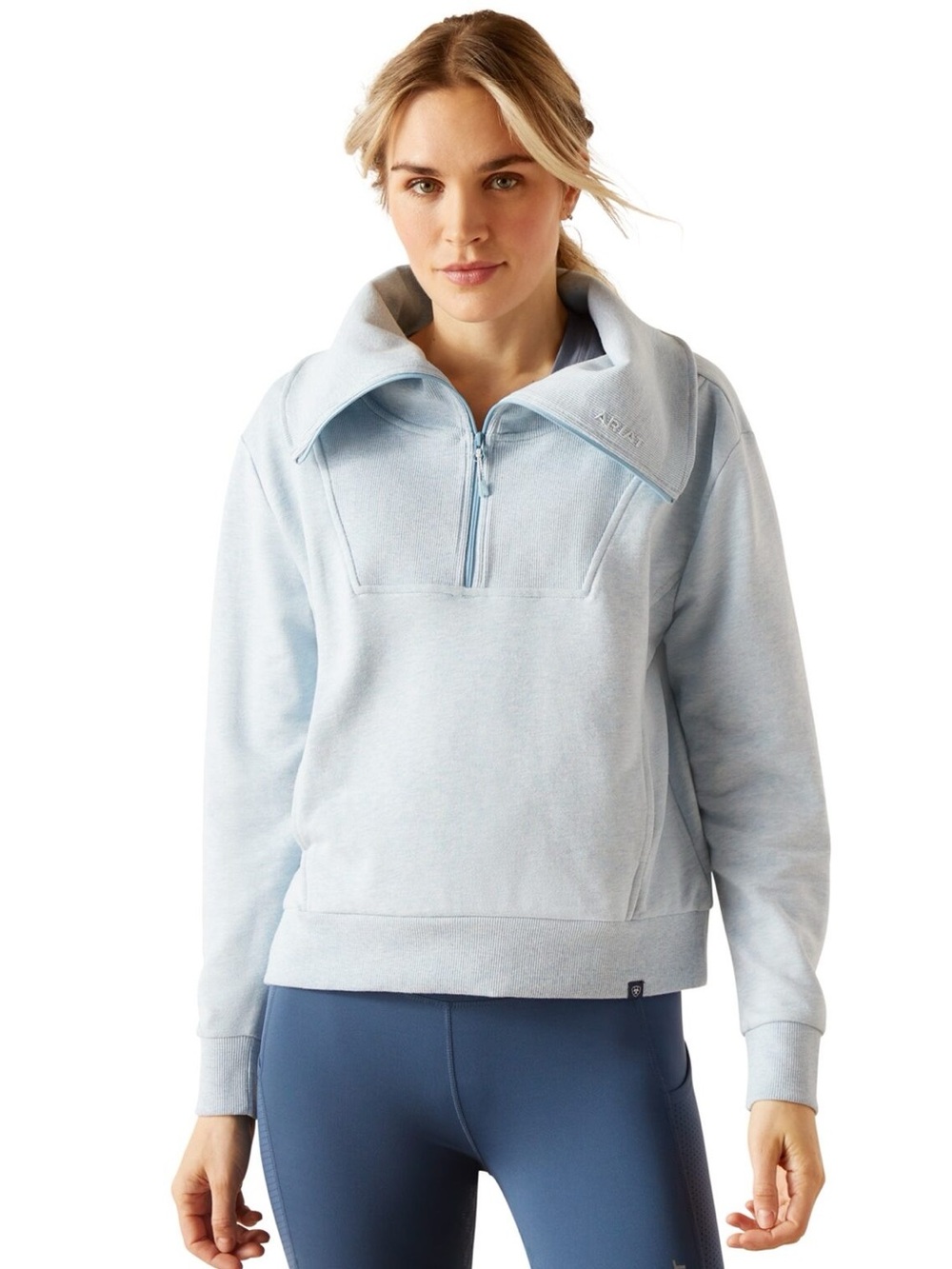 ARIAT Fern 1/2 Zip Sweatshirt in Heathered Glacier Lake